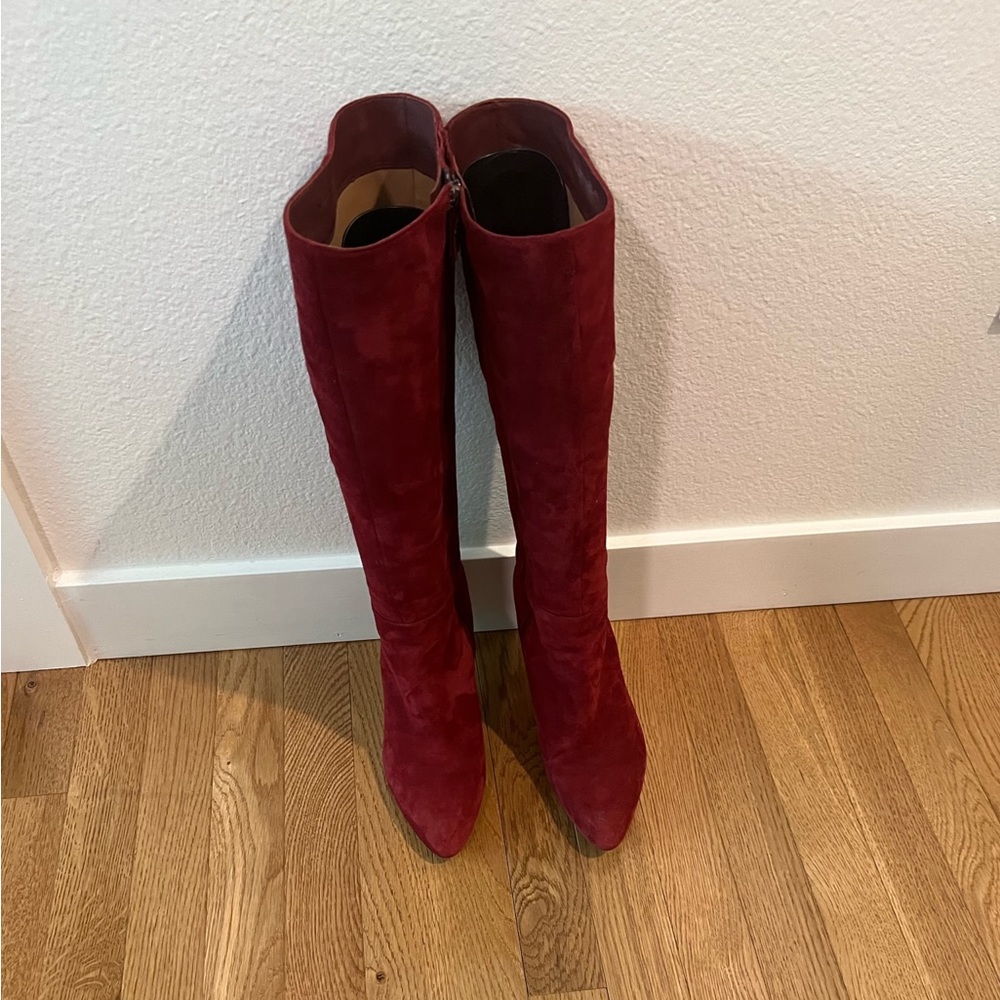 Via Spiga Stiletto Burgundy Suede Boots